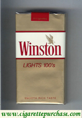 Winston with eagle from above in the right Lights 100s cigarettes soft box